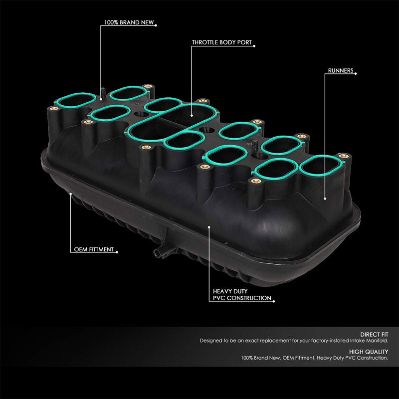 ABS Plastic Black OE Intake Manifold For 00-18 Ford E-350 Super Duty 6.8L V10-Air Intake Systems-BuildFastCar-BFC-ITKM-FOR00E350SD-BK