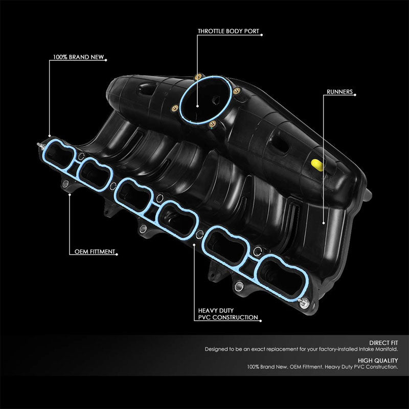 ABS Plastic Black OE Intake Manifold For 08-09 Chevrolet Trailblazer 4.2L DOHC-Air Intake Systems-BuildFastCar-BFC-ITKM-CHEV09TRABLZ-BK