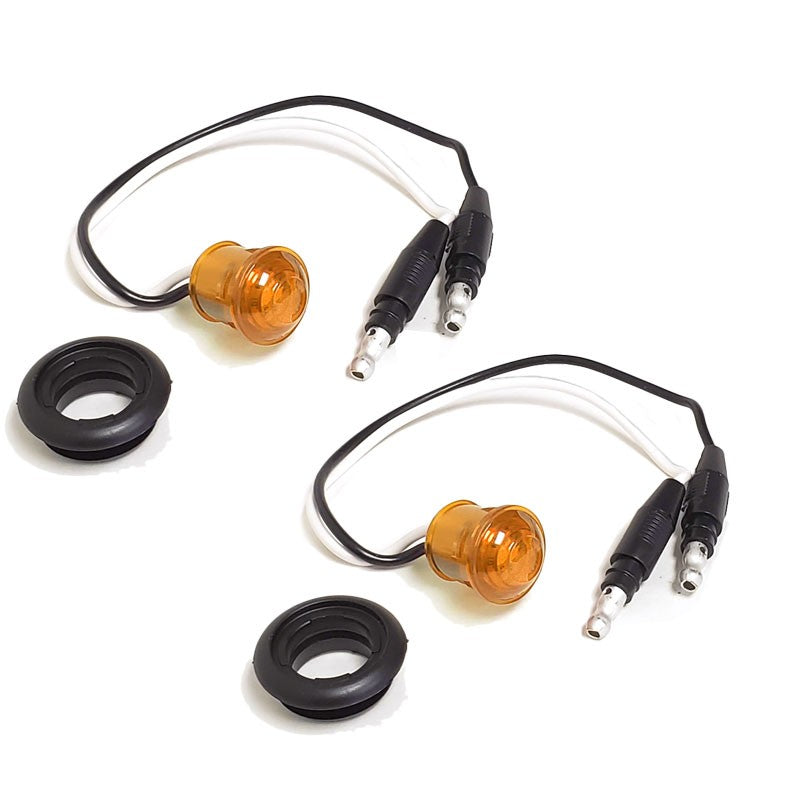 2 Pcs Universal Amber Plastic Hard Wired Peterson 176KA LED Side Marker Light-Trailer Light Parts-BuildFastCar-BFC-TTP-SML-PET-176KA-AM-X2