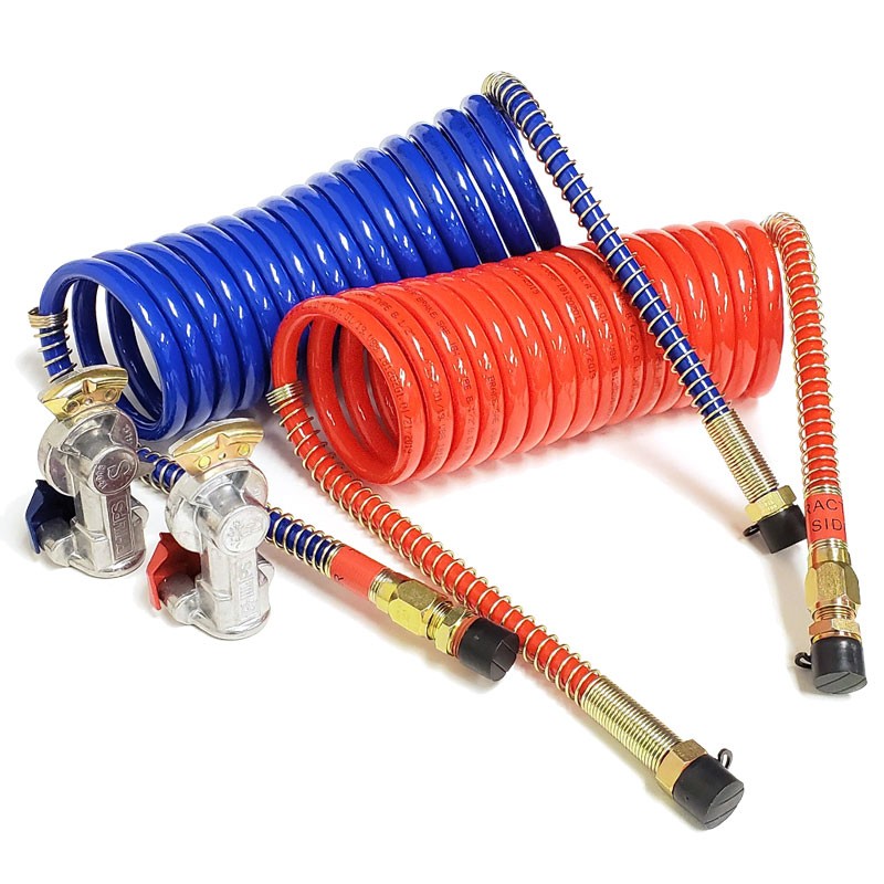 Phillips 11-715 Coiled Air Brake Hose+12-006/008 Gladhand For Freight Trailer-Trailer Brake Parts-BuildFastCar-BFC-TTP-MSC-CAGH-0003