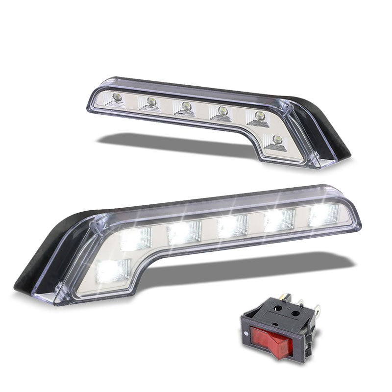 Universal DC 12V L-Shape Clear Len Chrome Housing Fog Light+Toggle Switch+Wiring-Lighting-BuildFastCar-BFC-FOLK-SW-UNI-CH