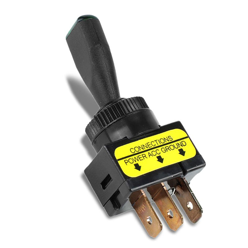 Car Boat Truck 12V 20A 3 Pin On/Off Green LED Fog Brake Light Switch Control-Control Switches-BuildFastCar-BFC-CONSW-T3-GN