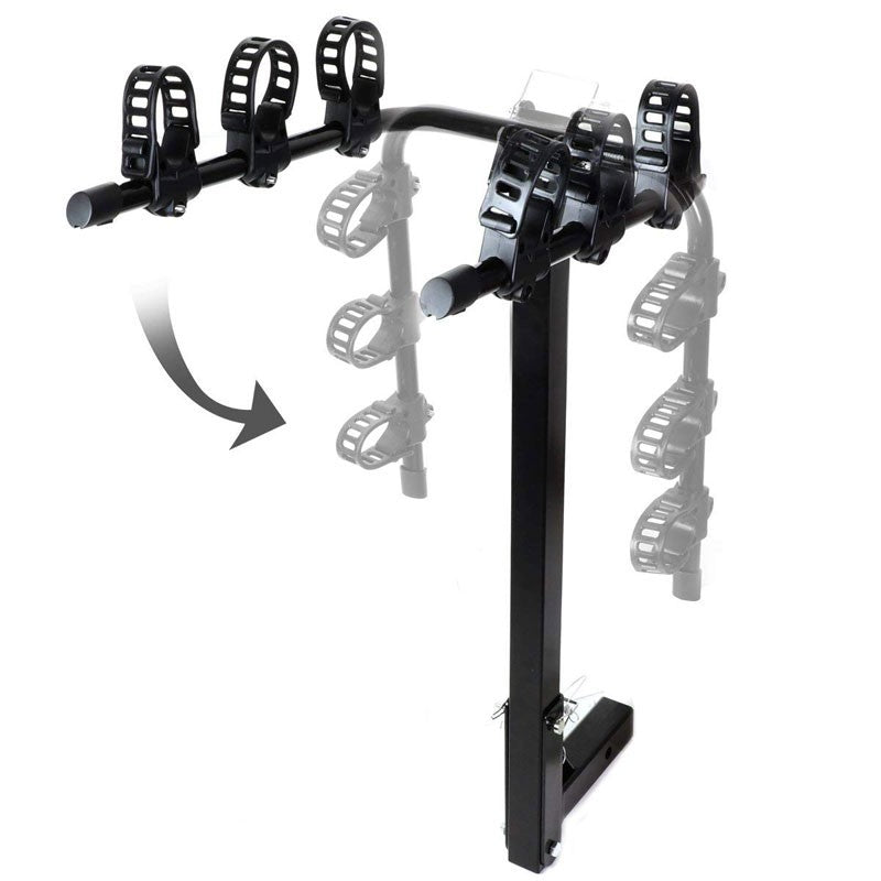 Black Adjust 35 Degree Tilt Fold-Up 2" Hitch Mount Bike Bicycle Carrier Holder-Exterior-BuildFastCar