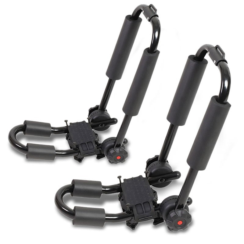 Adjustable Fold-Up Cross Bar Roof Rails Mount Kayak Canoe Carrier Holder Rack-Exterior-BuildFastCar