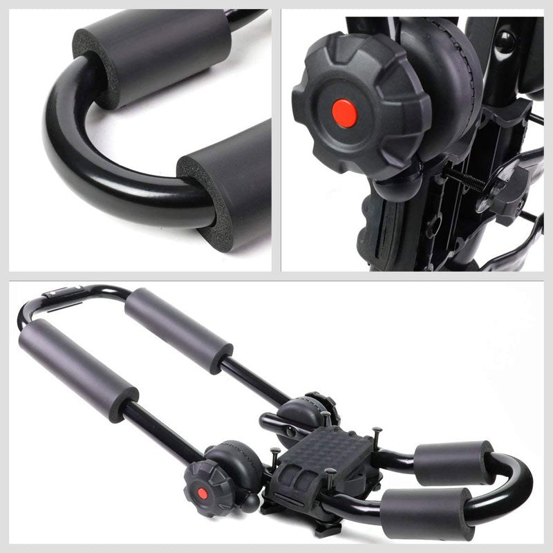 Adjustable Fold-Up Cross Bar Roof Rails Mount Kayak Canoe Carrier Holder Rack-Exterior-BuildFastCar