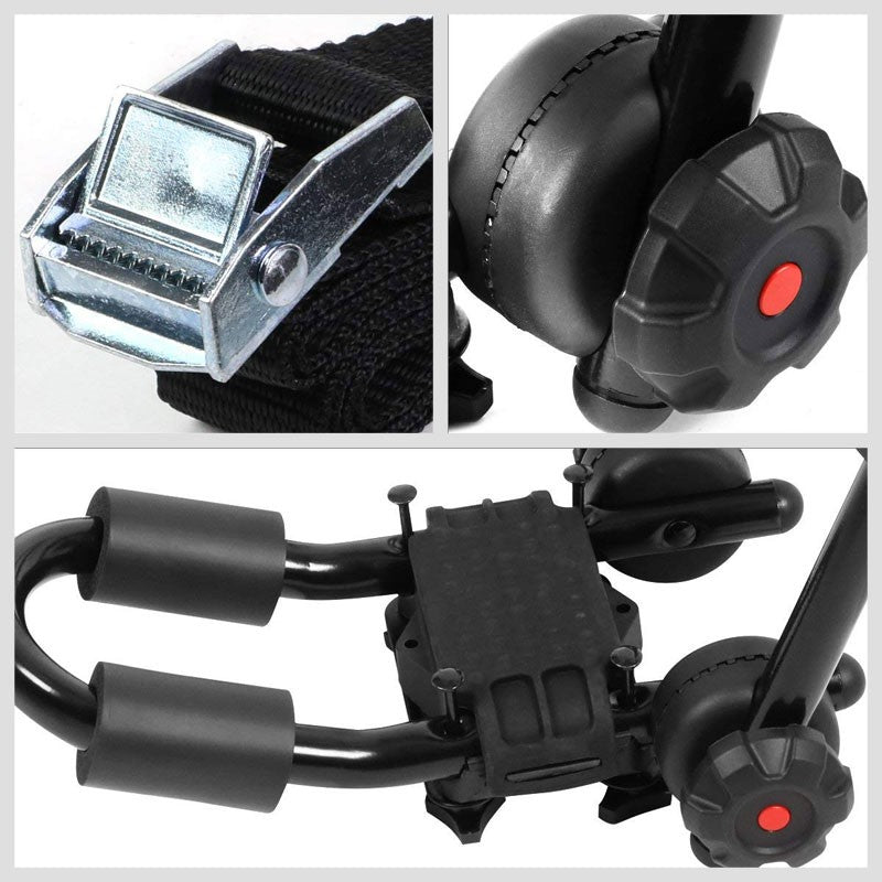 Adjustable Fold-Up Cross Bar Roof Rails Mount Kayak Canoe Carrier Holder Rack-Exterior-BuildFastCar