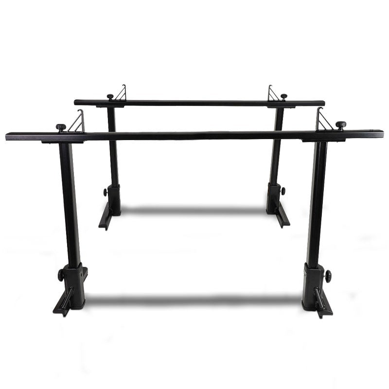 Coated Black 2-Bar Adjust Pickup Trunk Bed Mount Utility Truck Bed Carrier Rack-Exterior-BuildFastCar
