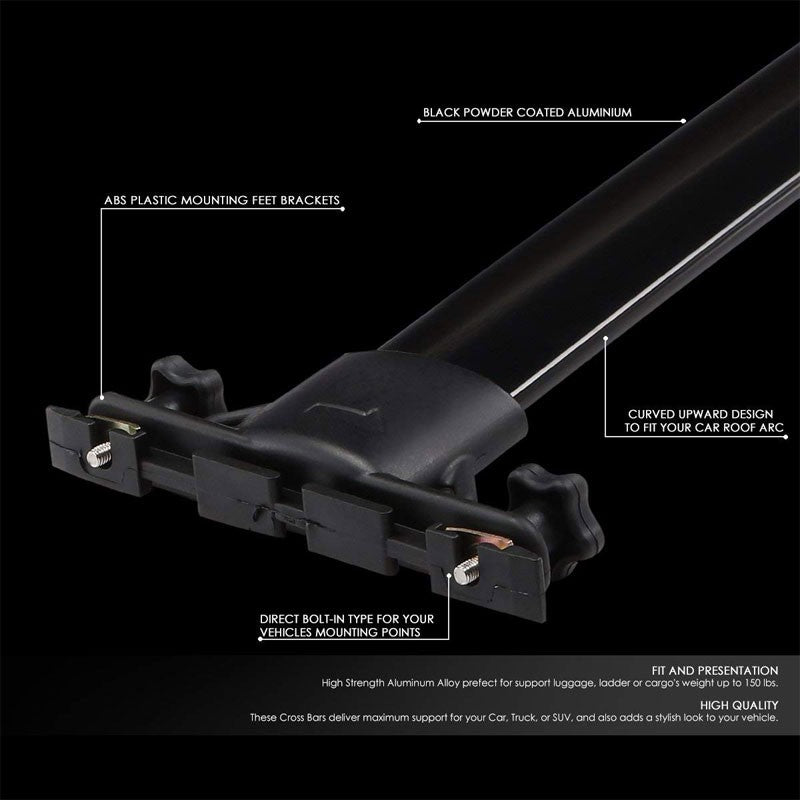 Black Aluminum OE Style BoltOn Top Roof Rack Rail Cross Bar For 01-07 Highlander-Exterior-BuildFastCar