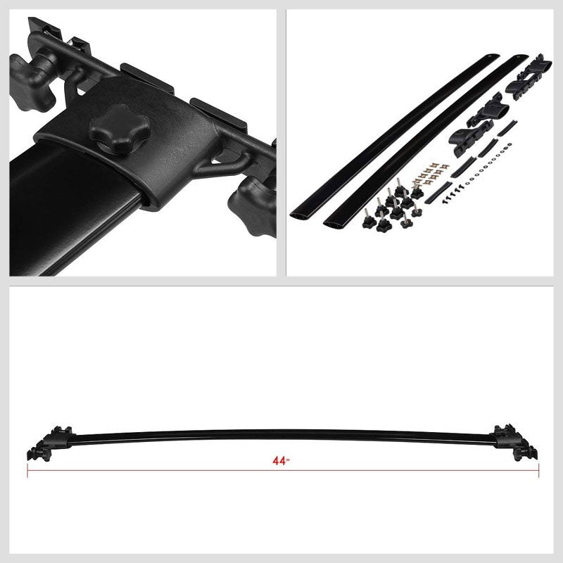Black Aluminum OE Style BoltOn Top Roof Rack Rail Cross Bar For 01-07 Highlander-Exterior-BuildFastCar