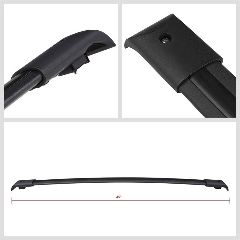 Black Aluminum OE Style Bolt-On Top Roof Rack Rail Cross Bar For 03-08 Pilot-Exterior-BuildFastCar