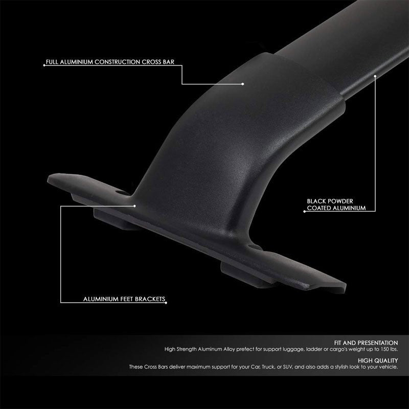 Black Aluminum OE Style Bolt-On Top Roof Rack Rail Cross Bar For 15-18 Murano-Exterior-BuildFastCar