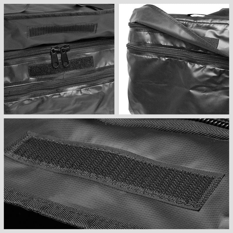 Black Universal Top Roof Rack Rail Cargo Storage Bag Travel Camping Luggage-Roof Parts-BuildFastCar