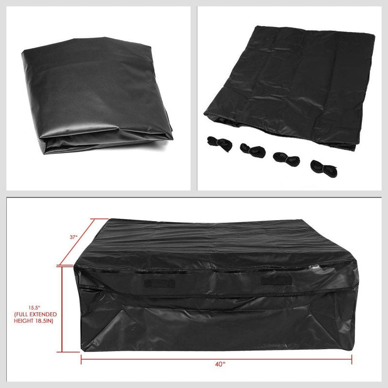 Black Universal Top Roof Rack Rail Cargo Storage Bag Travel Camping Luggage-Roof Parts-BuildFastCar