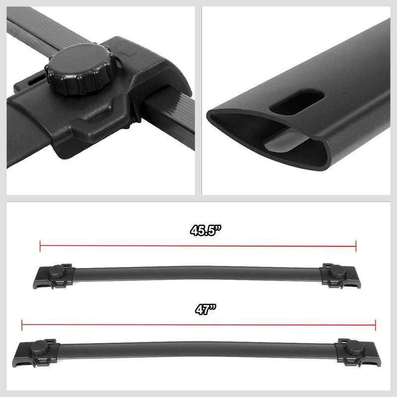 OE Black Roof Rack Luggage/Cargo Rail Crossbar Bar For 15-19 Jeep Renegade SOHC-Roof Parts-BuildFastCar
