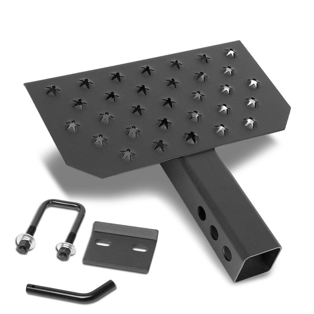 12"Long/6.5" Wide Flat Step Pad Heavy Duty Hitch Step Bar Black For 2" Receiver-Exterior-BuildFastCar