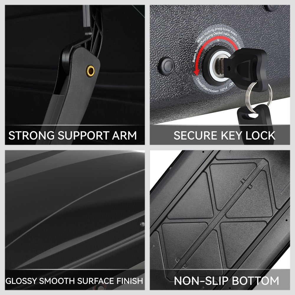 BFC-RFBX-8166-GBK 11cu Ft Black Roof Top Cargo Box Carrier Storage BFC-RFBX-8166-GBK