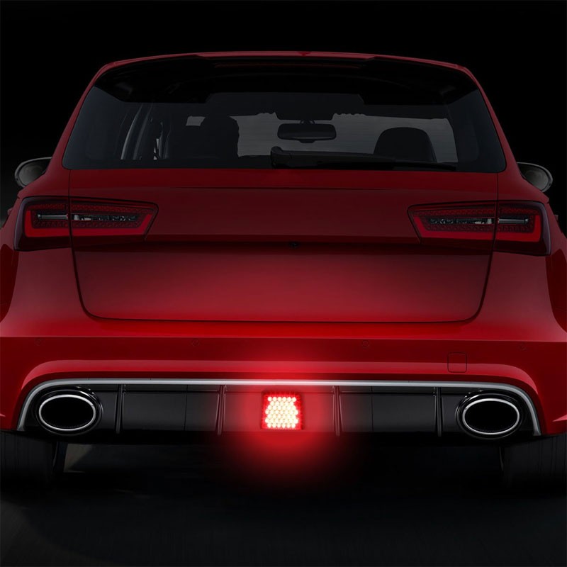 Universal 12V Red LED Clear Lens Chrome House Running light/Flashing Brake Light-Lighting-BuildFastCar-BFC-TBKLK-SW-UNI-43LED