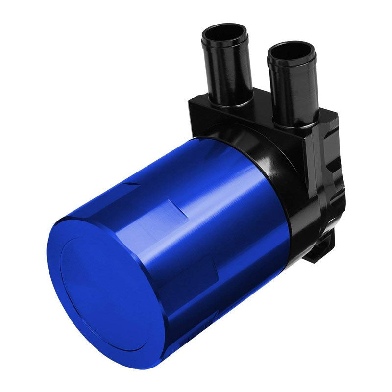 Universal Aluminum Sealed Baffled Blue 240ML 2 Port Oil Catch Tank Can Reservoir-Performance-BuildFastCar