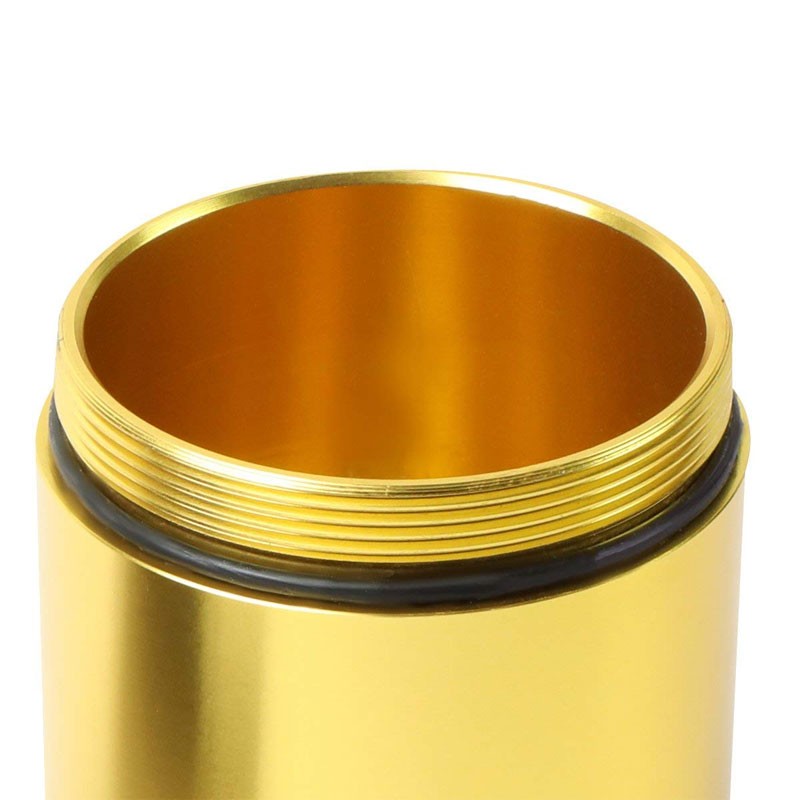 Universal Aluminum Sealed Baffled Gold 240ML 2 Port Oil Catch Tank Can Reservoir-Performance-BuildFastCar