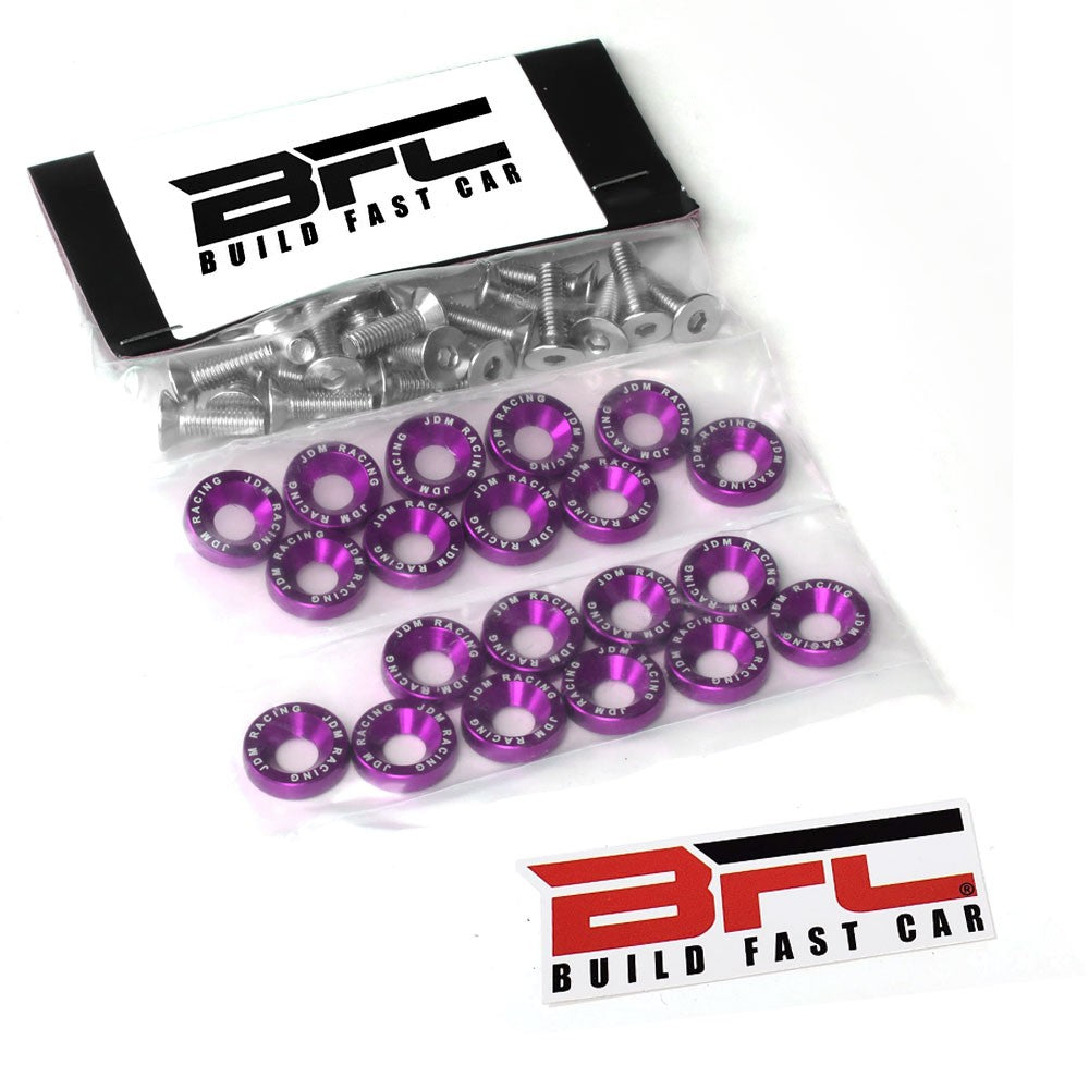 20PCs BFC Purple Round JDM Pattern Fender Washer M6x1.0