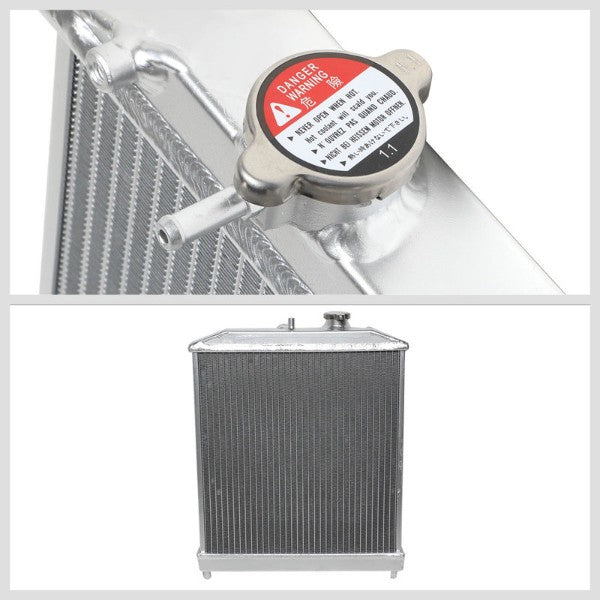 1-Row Metallic Aluminum Radiator Kit For 92-00 Honda Civic/94-01 Acura Integra-Performance-BuildFastCar