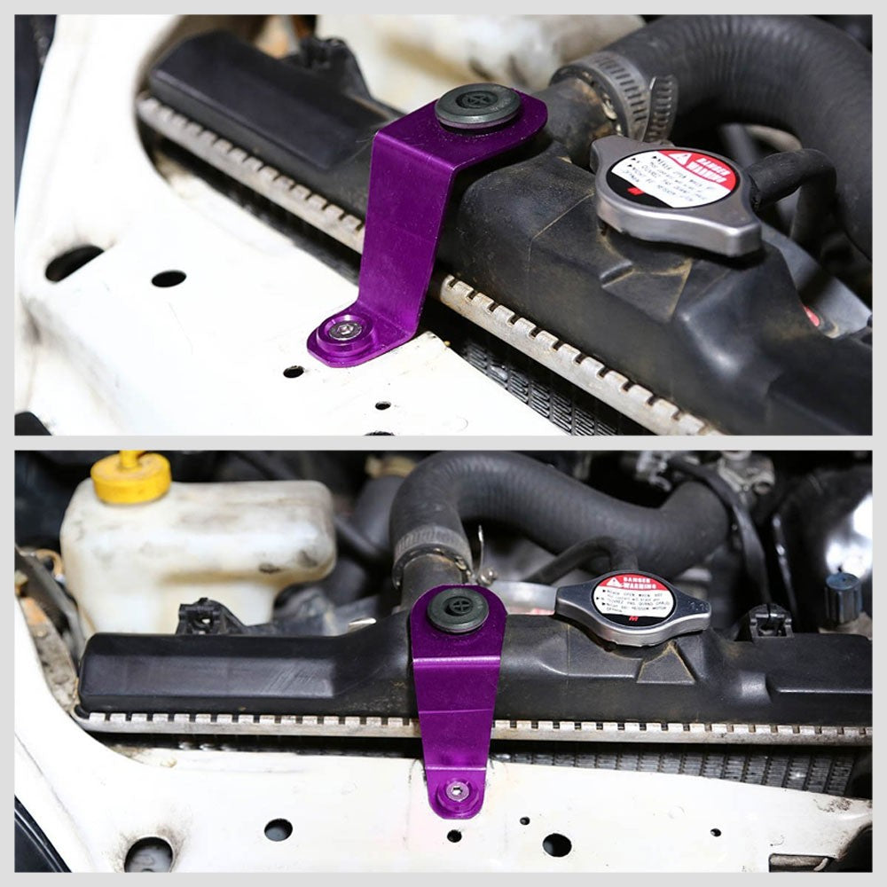 Puple Aluminum Radiator Stay Mount Bracket+Fender Washer For Honda 92-97 Civic-Cooling Systems-BuildFastCar