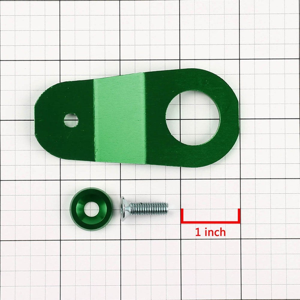 Green Aluminum Radiator Stay Mount Bracket+Fender Washer For Honda 96-00 Civic-Cooling Systems-BuildFastCar