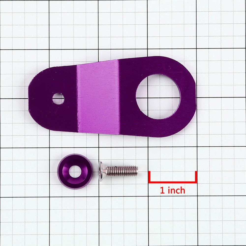 Purple Aluminum Radiator Stay Mount Bracket+Fender Washer For Honda 96-00 Civic-Cooling Systems-BuildFastCar
