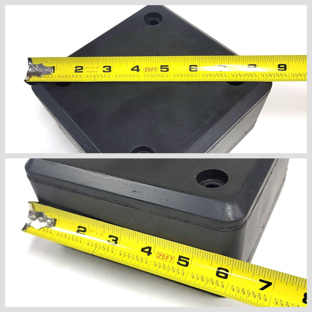 2X Square 4 Hole 6-1/4" x 6-1/4" x 3" Molded Dock Bumper BFC-TTP-DBUMP-16-X2