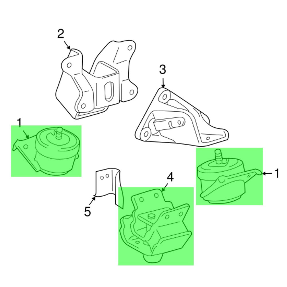Rocar RC-EM0079 Driver and Passenger Engine Mount & Transmission Mount RC-EM0079