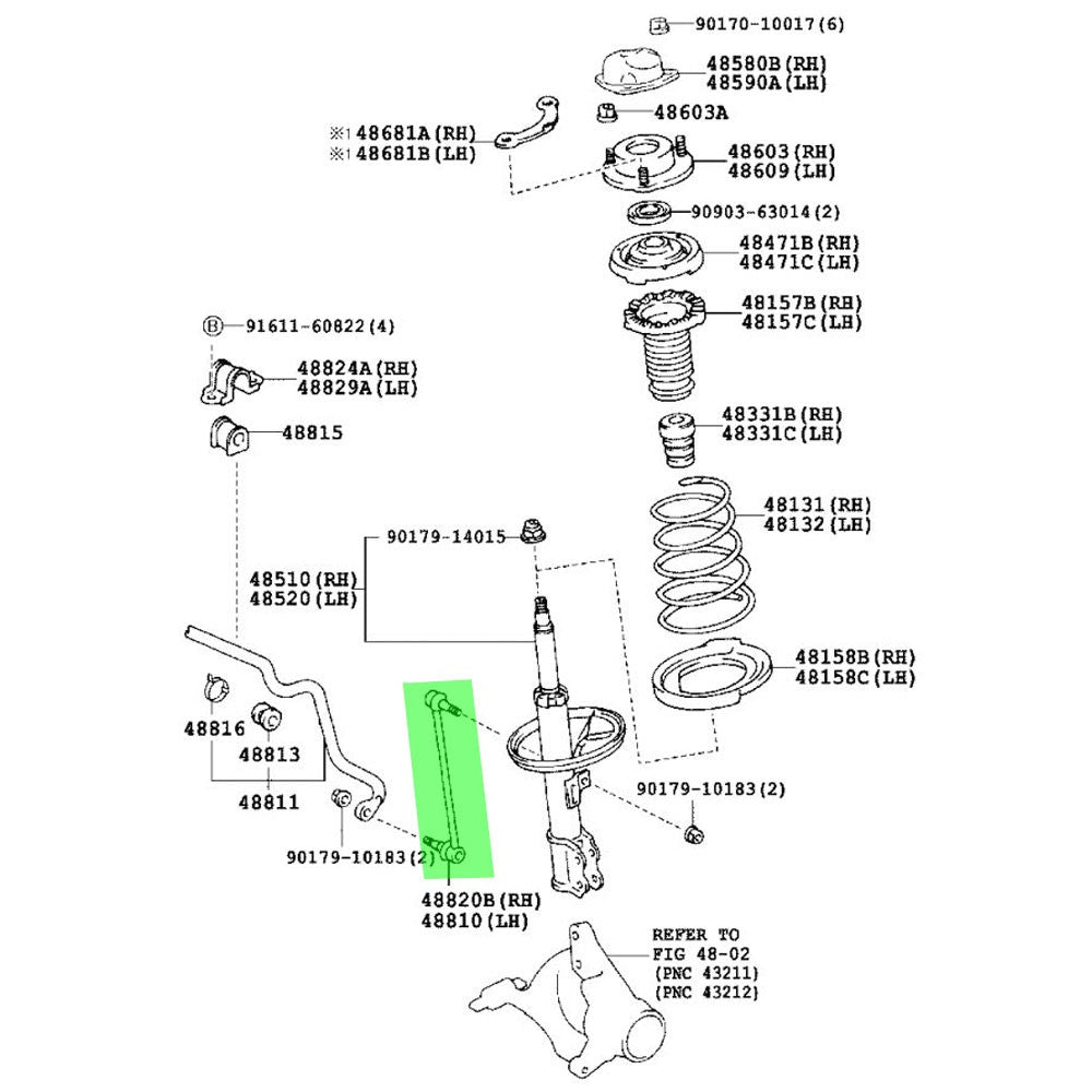 Rocar OE Front Sway Bar End Links For 97-04 ES300/RX300/Avalon/Camry/Solara