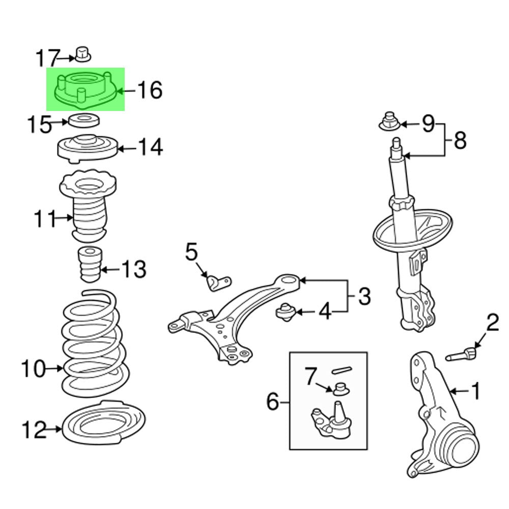 Rocar RC-SM0067 Front Left+Right Shocks Strut Mount RC-SM0067