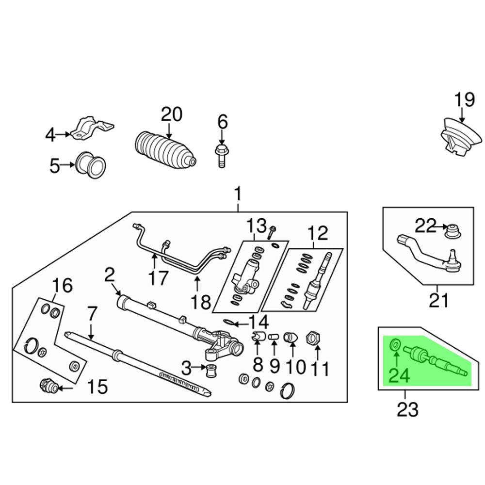 Rocar RC-TRE0006IN Front Left+Right Inner Tie Rod Ends RC-TRE0006IN