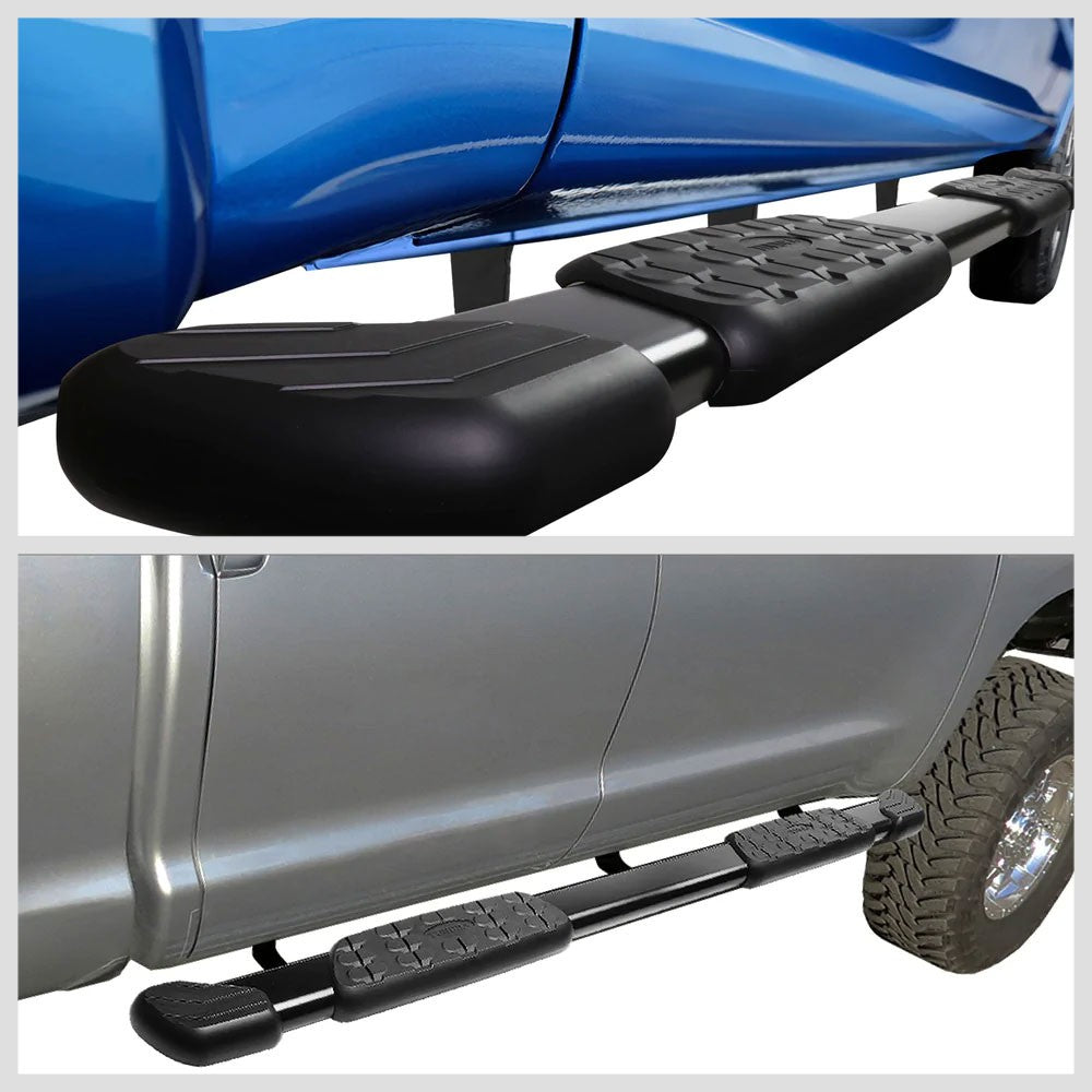 Black 5" Flat Pads Running Board Nerf Bar 07-21 Toyota Tundra XK50 Crew Cab BFC-OE-016-BK
