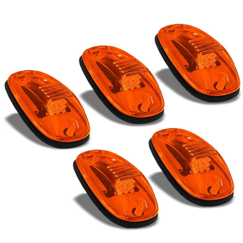5PCs Amber Lens LED Cab Roof Top Marker Light Running Lamp Cover For 02-08 Ram-Exterior-BuildFastCar