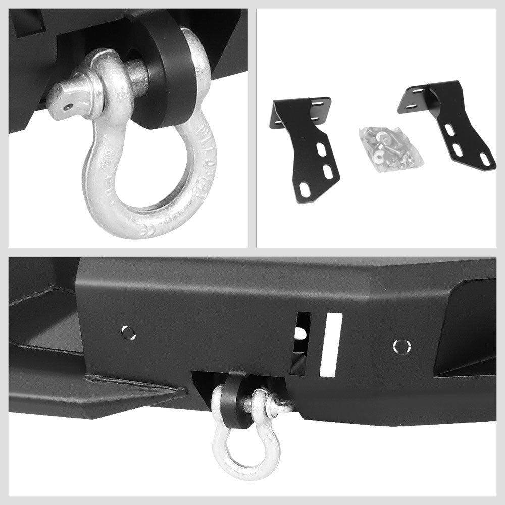 Black Steel Off Road Heavy Duty Rear Bumper For 14-19 Toyota Tundra V6/V8 DOHC