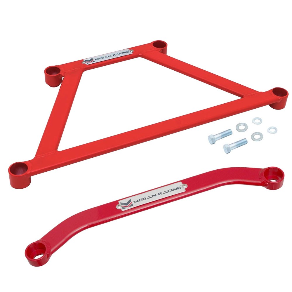 Megan Front Lower/Rear Lower Strut Tower Bar 09-20 Nissan 370Z Z34 SB-HBIG07-R MR-SB-NZ34RL-R