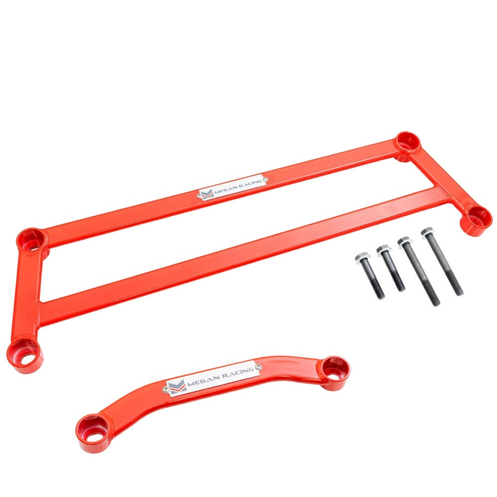 Megan Red Front Lower H-Brace Bracket+Rear Lower Strut Bar For 20+ Corolla E210