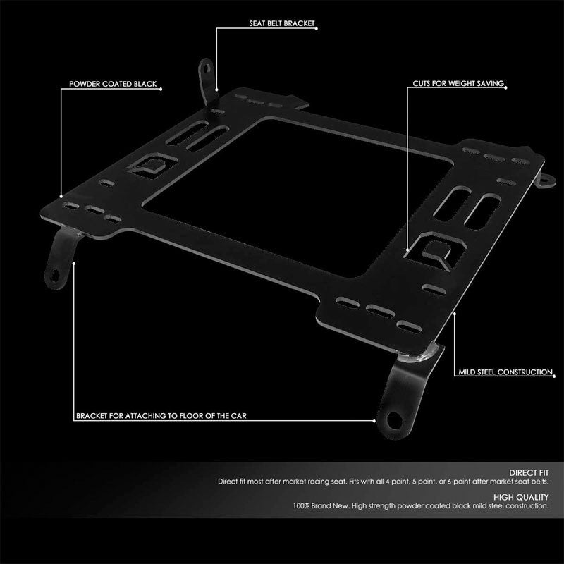2x Mild Steel Racing Seat Base Mounting Bracket Adapter For 12-15 Honda Civic