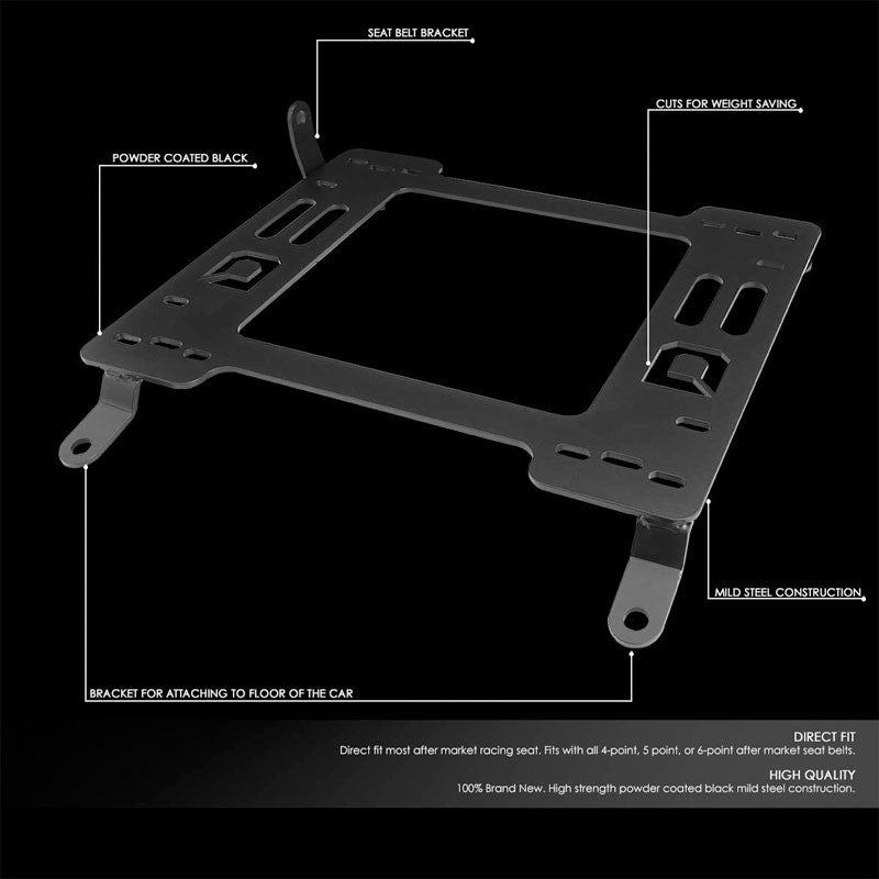 2x Mild Steel Racing Seat Base Mounting Bracket Adapter For 10-16 Genesis Coupe