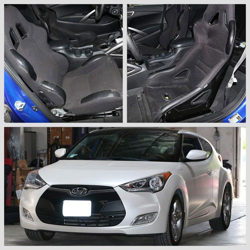 2x Steel Bucket Racing Seat Low Mounting Bracket For 12-16 Veloster Hatchback