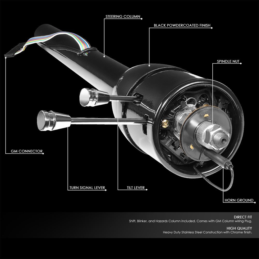 28" Black MT (Floor Shift) Tilt Steering Column 2"DIA For 55-59 Chevy GM Hot Rod