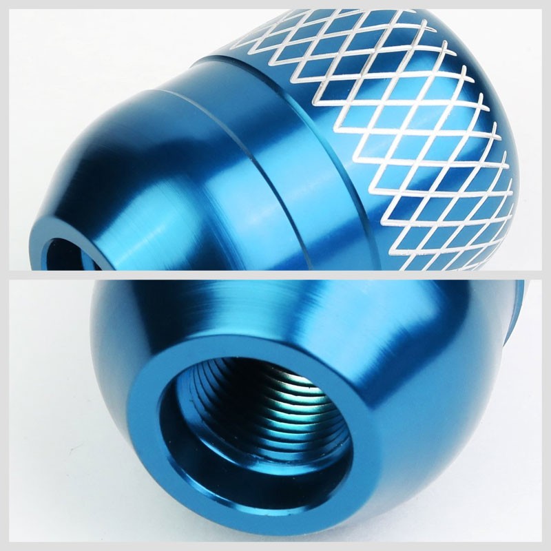 Light Blue/White Netted Short Throw Shifter+Shift Knob For 89-98 240SX S13 S14-Shifter Components-BuildFastCar-BFC-SHT-NS13+SHIFTKNOB-NET5SP-T1-LB