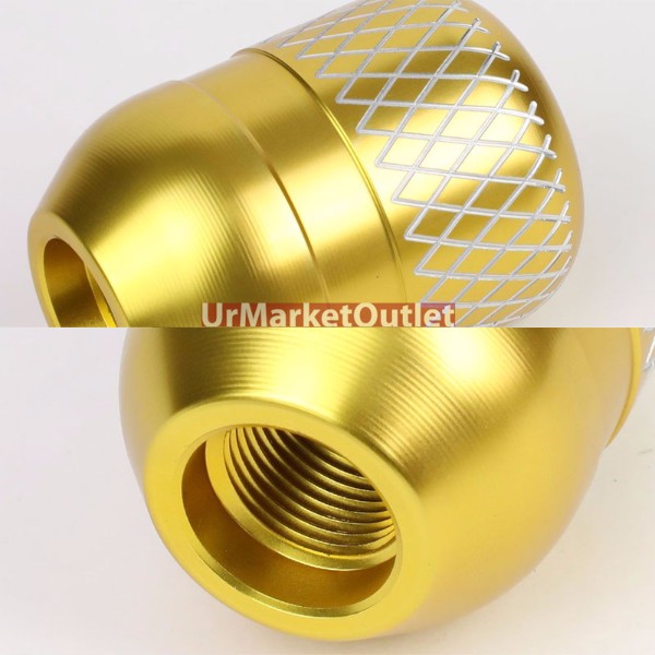 Megan Short Shifter+Gold Net/White 6-Speed Knob For 03-08 Nissan 350Z Z33 MT-Shifter Components-BuildFastCar