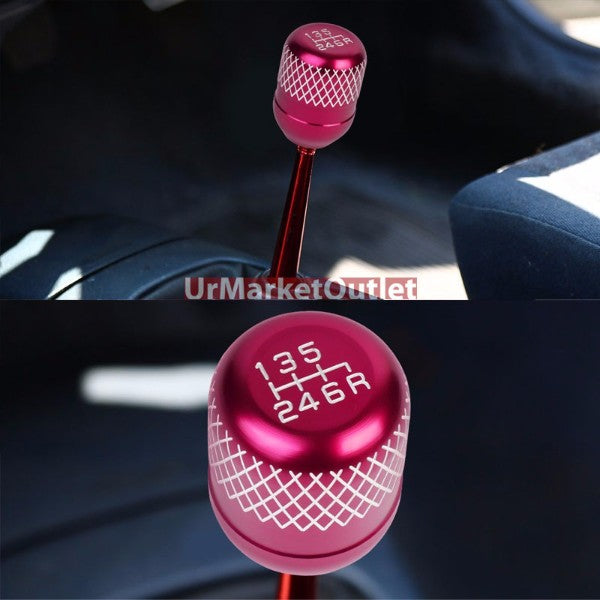 Megan Short Shifter+Pink Net/White 6-Speed Knob For 03-08 Nissan 350Z Z33 MT-Shifter Components-BuildFastCar