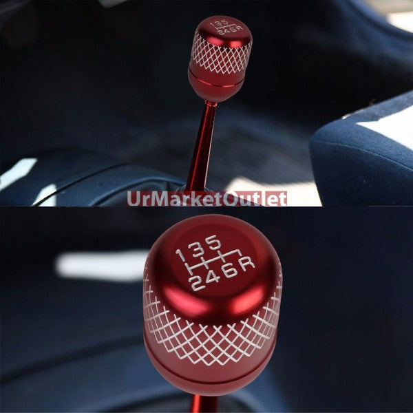 Megan Short Shifter+Red Net/White 6-Speed Knob For 03-08 Nissan 350Z Z33 MT-Shifter Components-BuildFastCar