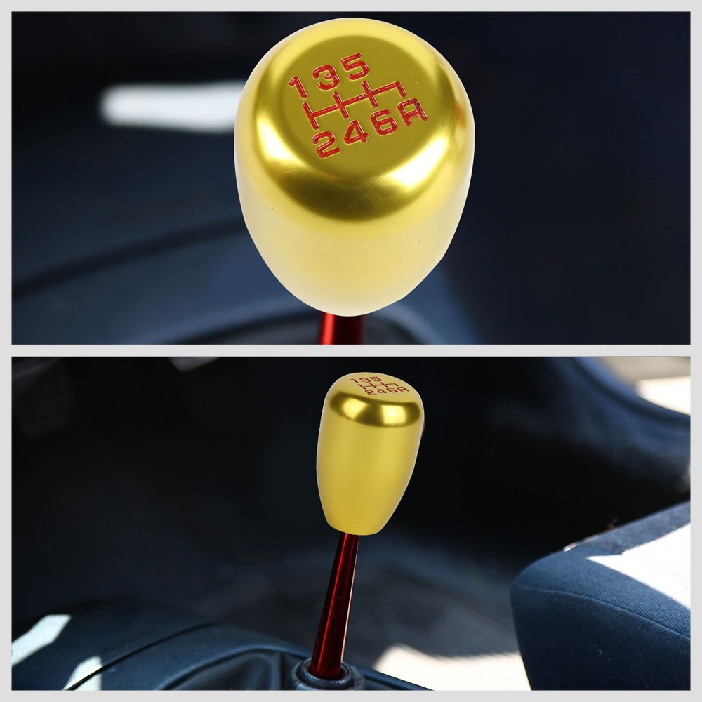 JDM Type-R Style Gold Multi Thread Insert Manual 6-Speed Pattern Shift Knob