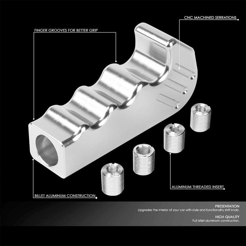 M8/M10/M12 Manual MT Silver Pistol Grip Race Shifter Lever Shift Knob Handle Bar-Interior-BuildFastCar