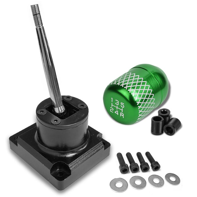 Megan Short Shifter+Green Net/White 5-Speed Knob For 93-95 Mazda RX-7 FD35 MT-Shifter Components-BuildFastCar