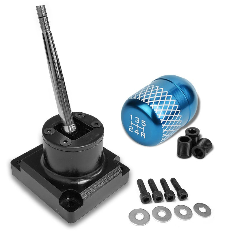 Megan Short Shifter+Light Blue Net/White 5-Speed Knob For 93-95 Mazda RX-7 MT-Shifter Components-BuildFastCar